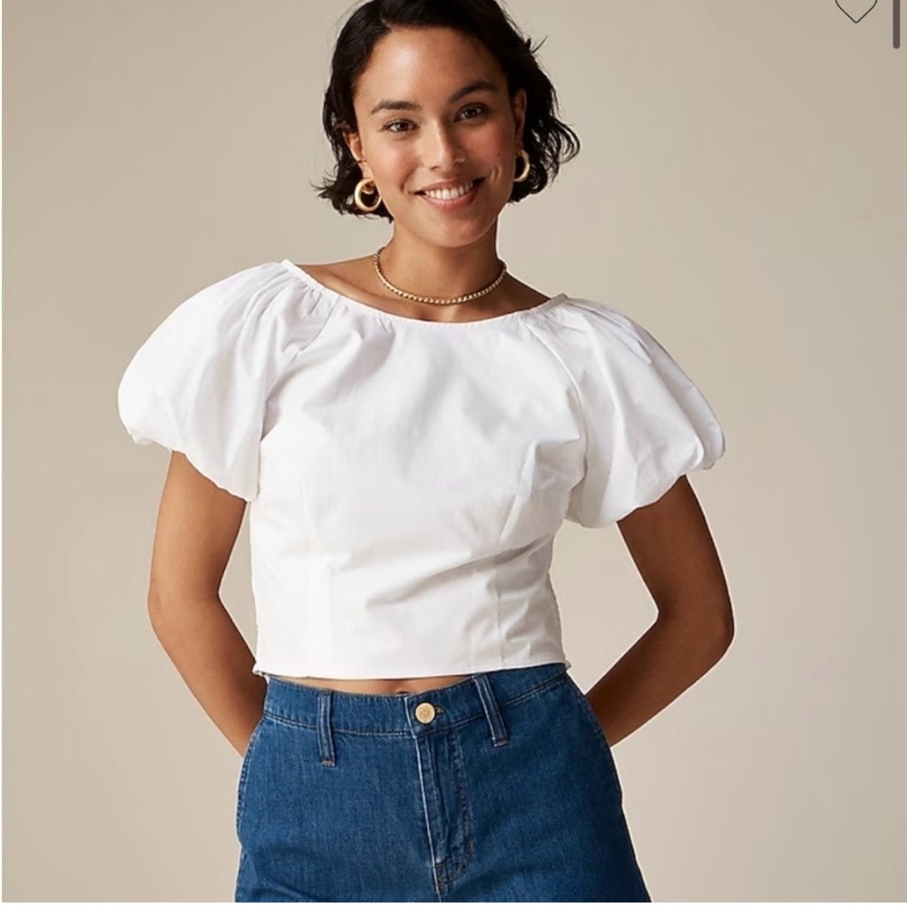 J crew Fitted puff-sleeve top
